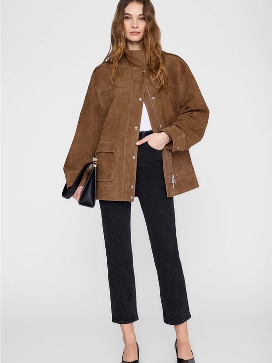 Anine Bing Jackets & Blazers - Anine Bing Roux Jacket Suede Leather Tobacco Medium